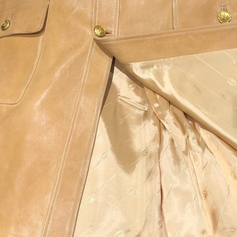 グッチ GUCCI ラムレザーロングコート 44 615168 キャメル ラムレザー メンズ その他アウター