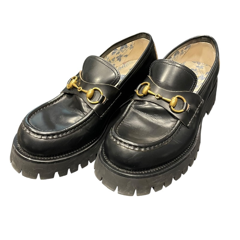グッチ GUCCI ホースビットボリューム ソールローファー 576334 ブラック レザー メンズ ローファー
