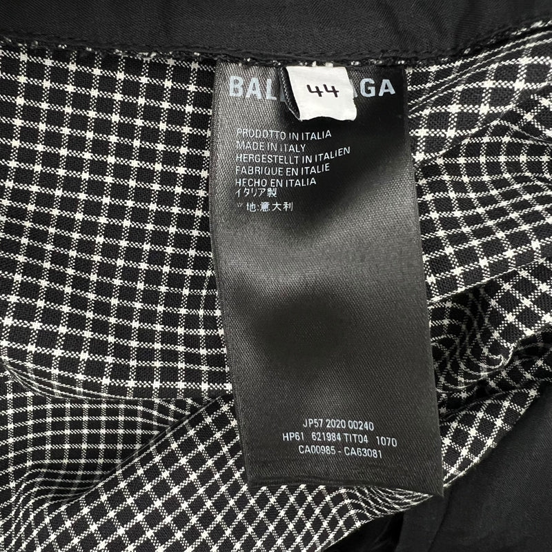 バレンシアガ BALENCIAGA チェック ワイドスラックスパンツ ブラック