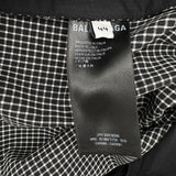 バレンシアガ BALENCIAGA チェック ワイドスラックスパンツ ブラック×ホワイト 44 表地:ウール/ナイロン/ポリウレタン 裏地:キュプラ メンズ その他ボトムス