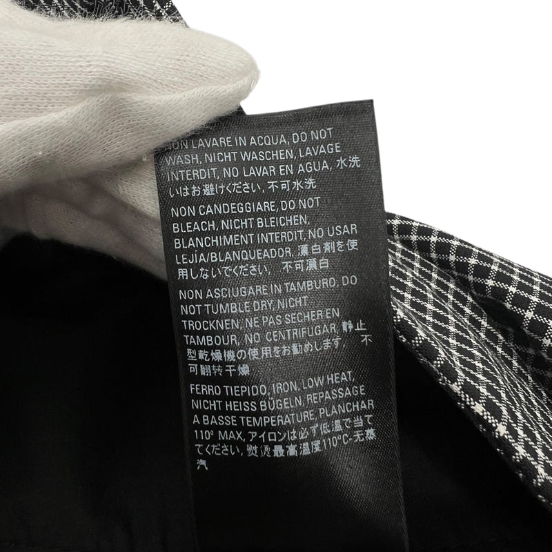 バレンシアガ BALENCIAGA チェック ワイドスラックスパンツ ブラック×ホワイト 44 表地:ウール/ナイロン/ポリウレタン 裏地:キュプラ メンズ その他ボトムス