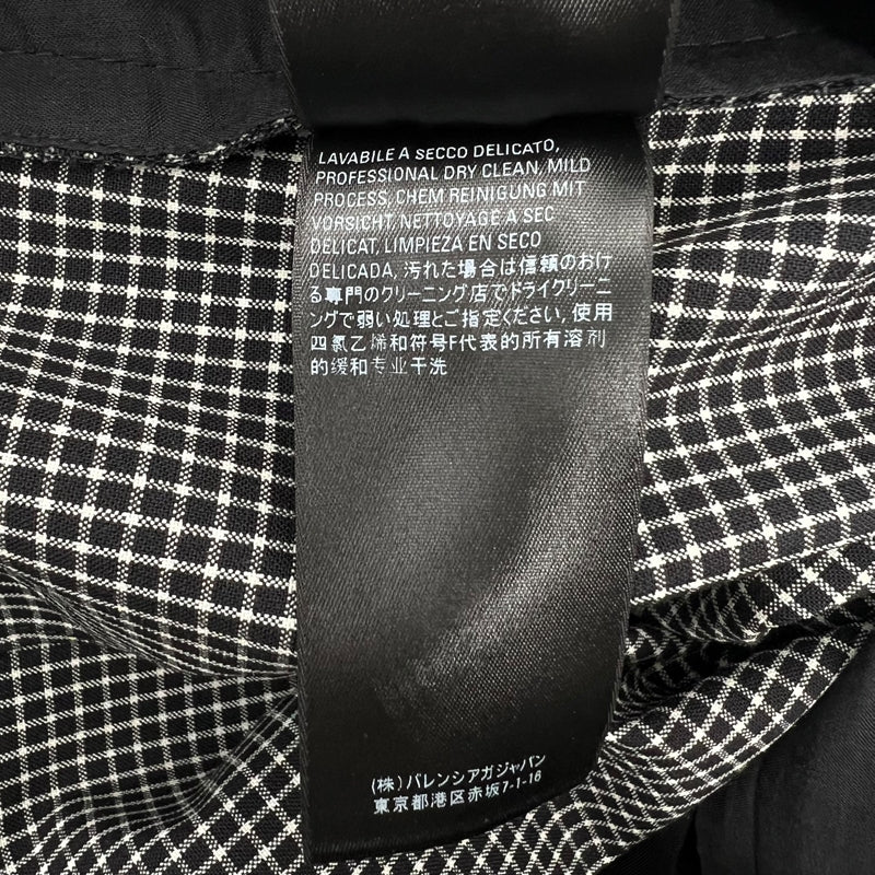 バレンシアガ BALENCIAGA チェック ワイドスラックスパンツ ブラック×ホワイト 44 表地:ウール/ナイロン/ポリウレタン 裏地:キュプラ メンズ その他ボトムス