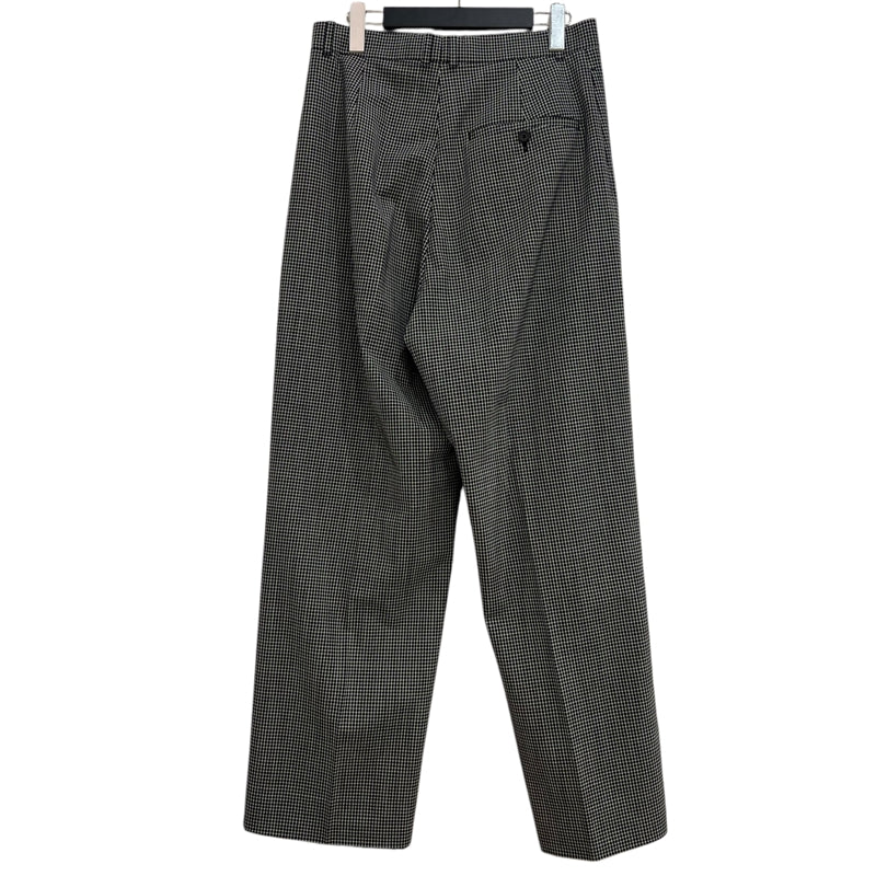 バレンシアガ BALENCIAGA チェック ワイドスラックスパンツ ブラック