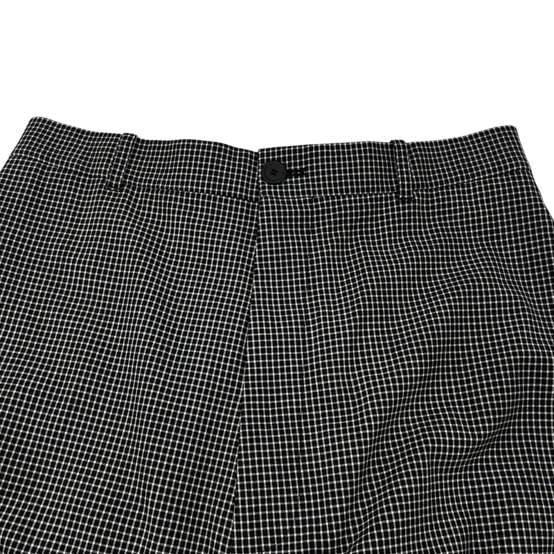 バレンシアガ BALENCIAGA チェック ワイドスラックスパンツ ブラック×ホワイト 44 表地:ウール/ナイロン/ポリウレタン 裏地:キュプラ メンズ その他ボトムス