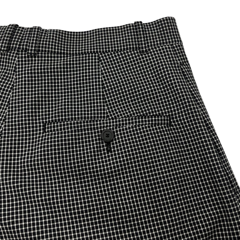 バレンシアガ BALENCIAGA チェック ワイドスラックスパンツ ブラック×ホワイト 44 表地:ウール/ナイロン/ポリウレタン 裏地:キュプラ メンズ その他ボトムス