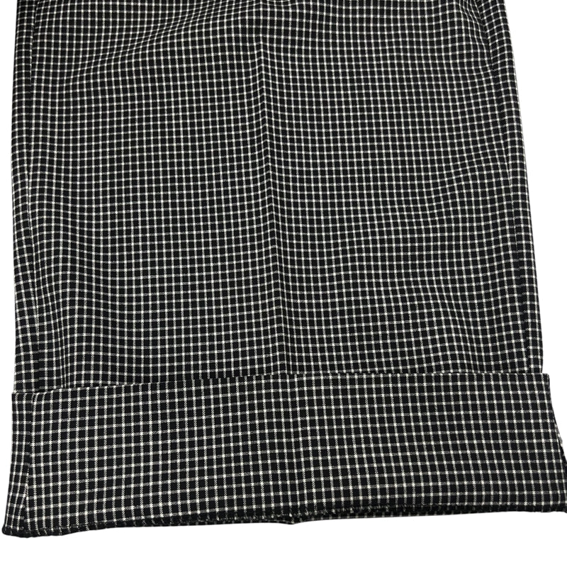 バレンシアガ BALENCIAGA チェック ワイドスラックスパンツ ブラック×ホワイト 44 表地:ウール/ナイロン/ポリウレタン 裏地:キュプラ メンズ その他ボトムス