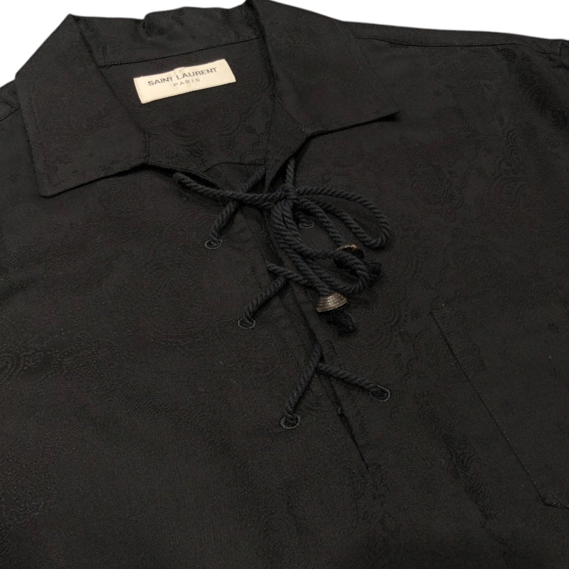 サンローラン SAINT LAURENT ペイズリー柄レースアップシャツ