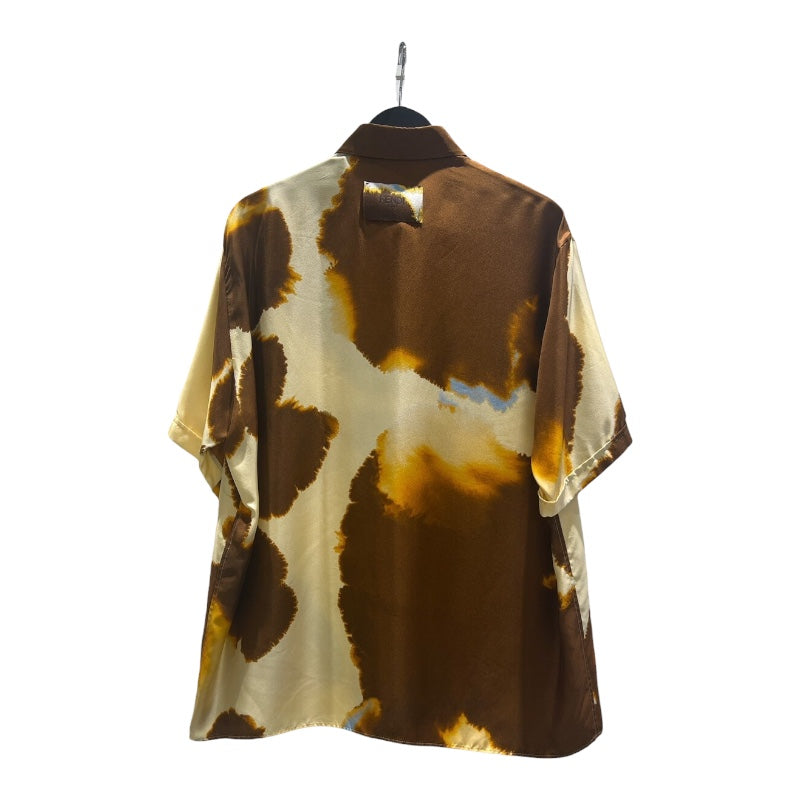 FENDI シルク長袖シャツ 黒・オレンジ FENDI シルク長袖シャツ 黒・オレンジ