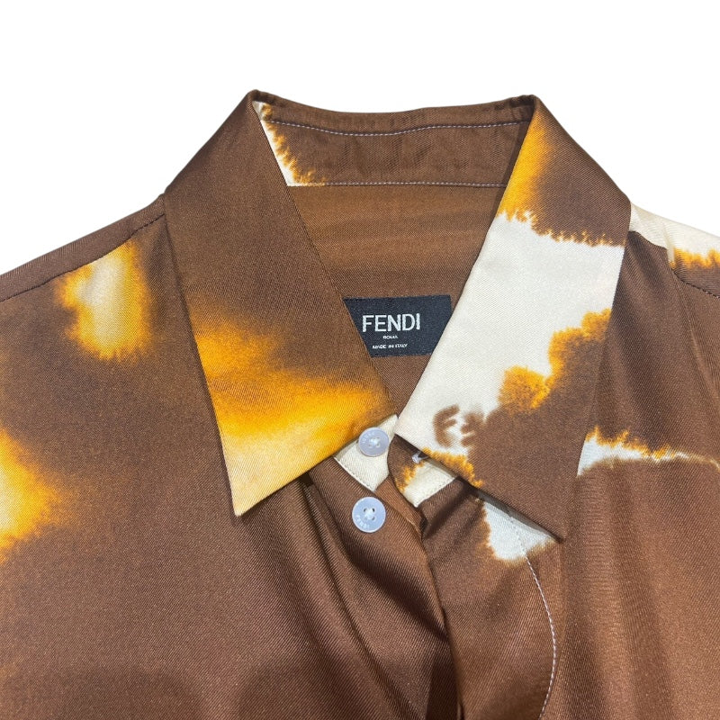 24FW【FENDI】シャツ イエロー FF ラビリンス シルク 半袖 FS1317AU6YF0PKL_01