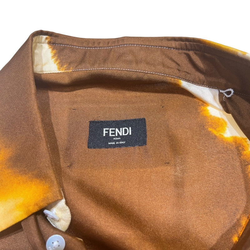 FENDI FFモチーフ シルク製 オーバーサイズ 半袖 シャツ *BROWN 428.jpg