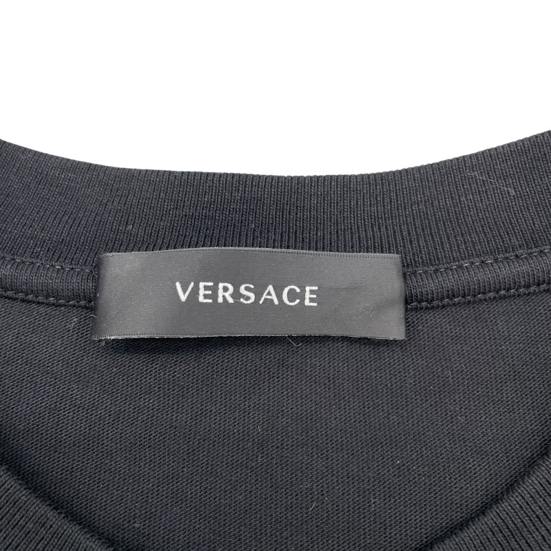 ヴェルサーチ VERSACE ロゴTシャツ 1011860 ブラック コットン メンズ 半袖Ｔシャツ