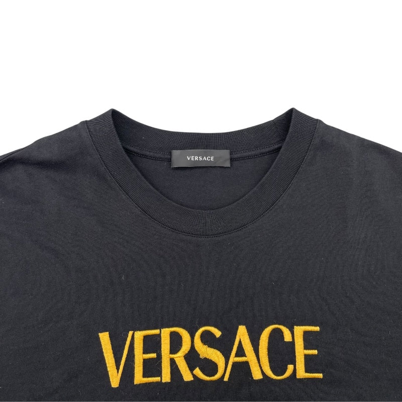 ヴェルサーチ VERSACE ロゴTシャツ 1011860 ブラック コットン メンズ 半袖Ｔシャツ