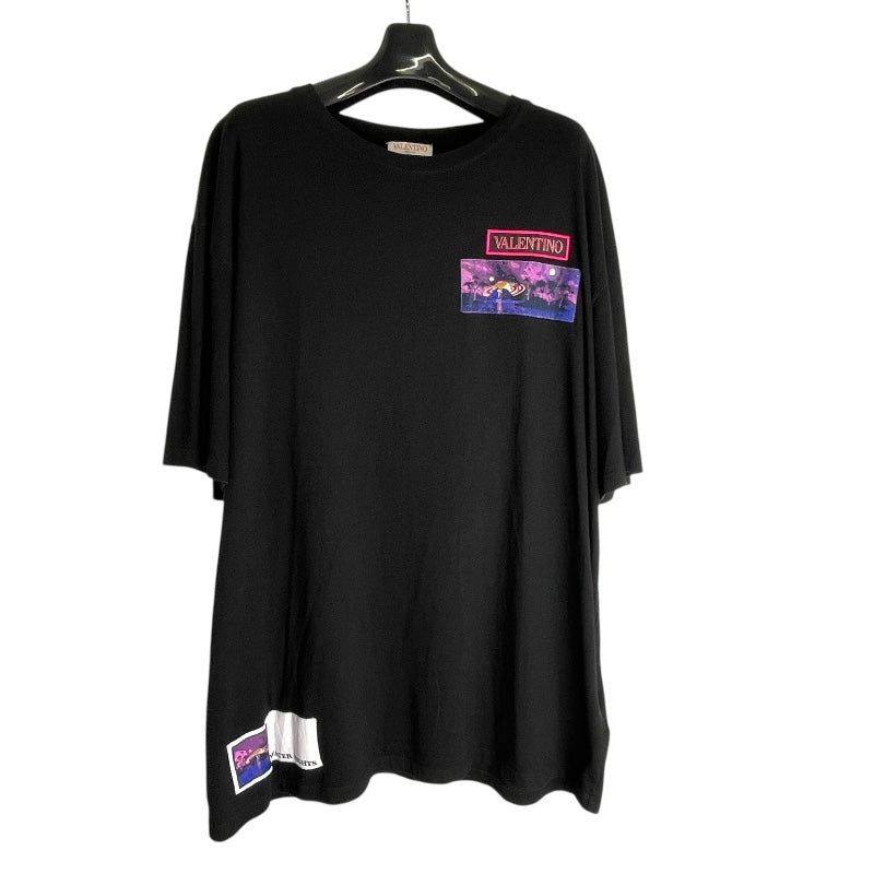 ヴァレンティノ VALENTINO ロゴパッチTシャツ XV3MG11H861 ブラック コットン メンズ 半袖Ｔシャツ