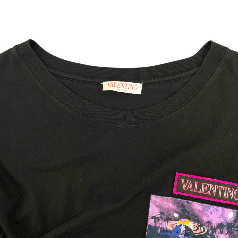 ヴァレンティノ VALENTINO ロゴパッチTシャツ XV3MG11H861 ブラック コットン メンズ 半袖Ｔシャツ