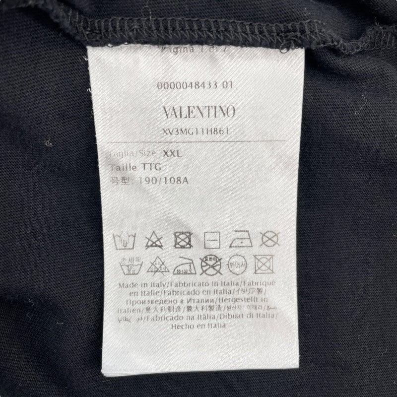 ヴァレンティノ VALENTINO ロゴパッチTシャツ XV3MG11H861 ブラック コットン メンズ 半袖Ｔシャツ