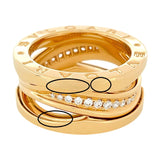 ブルガリ BVLGARI ビーゼロワン デザインレジェンド ダイヤモンドリング K18PG ダイヤモンド ジュエリー