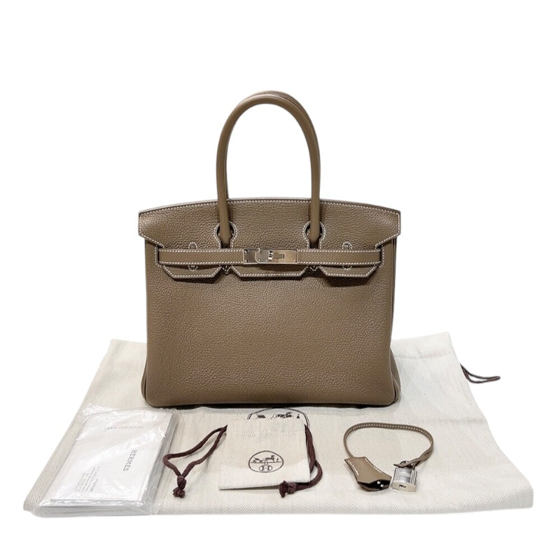 エルメス HERMES バーキン30 U刻印　(2022年製) エトゥープ　シルバー金具 トゴ レディース ハンドバッグ