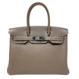 エルメス HERMES バーキン30 U刻印　(2022年製) エトゥープ　シルバー金具 トゴ レディース ハンドバッグ