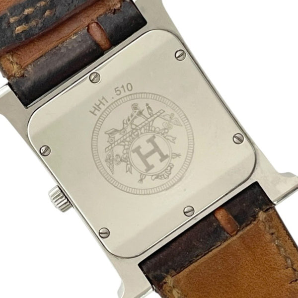 エルメス HERMES Hウォッチ HH1.510 ブラウン SS/革ベルト クオーツ レディース 腕時計