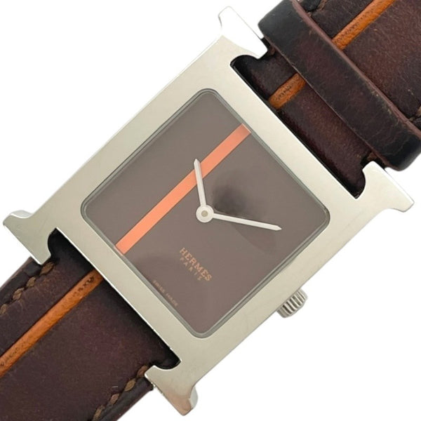 エルメス HERMES Hウォッチ HH1.510 ブラウン SS/革ベルト クオーツ レディース 腕時計
