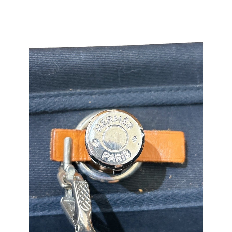 エルメス HERMES エールバッグPM □D刻 ブラック・ゴールド　シルバー金具 トワル レディース ハンドバッグ