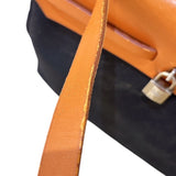 エルメス HERMES エールバッグPM □D刻 ブラック・ゴールド　シルバー金具 トワル レディース ハンドバッグ