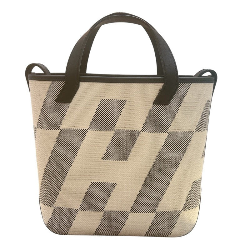 エルメス HERMES アンビエPM B刻 アイボリー・ブラック トワル/スイフト レディース ハンドバッグ