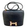 エルメス HERMES コンスタンス3 24 Y刻 ブラック ゴールド金具 アリゲーターマット レディース ショルダーバッグ
