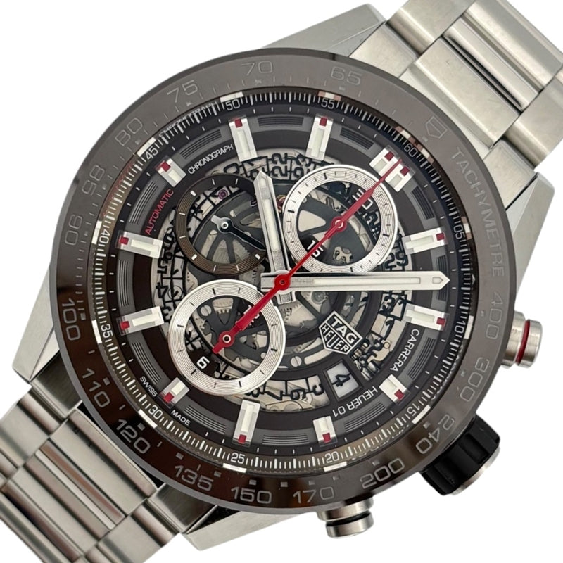 タグ・ホイヤー TAG HEUER カレラ キャリバーホイヤー01 クロノグラフ CAR201U.BA0766 スケルトン SS 自動巻き メンズ 腕時計