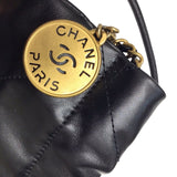 シャネル CHANEL CHANEL22 ミニバッグ AS3980 ブラック GD金具 シャイニーカーフスキン レディース ショルダーバッグ