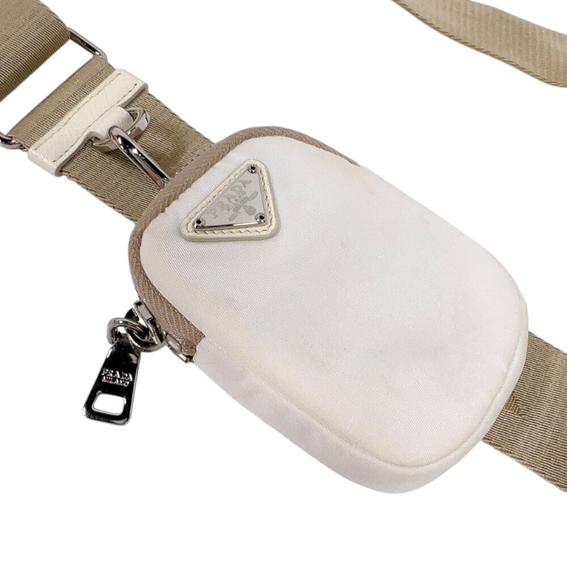 プラダ PRADA Re-Edition 2005 バッグ 1BH204 ホワイト　シルバー金具 ナイロン レディース ショルダーバッグ