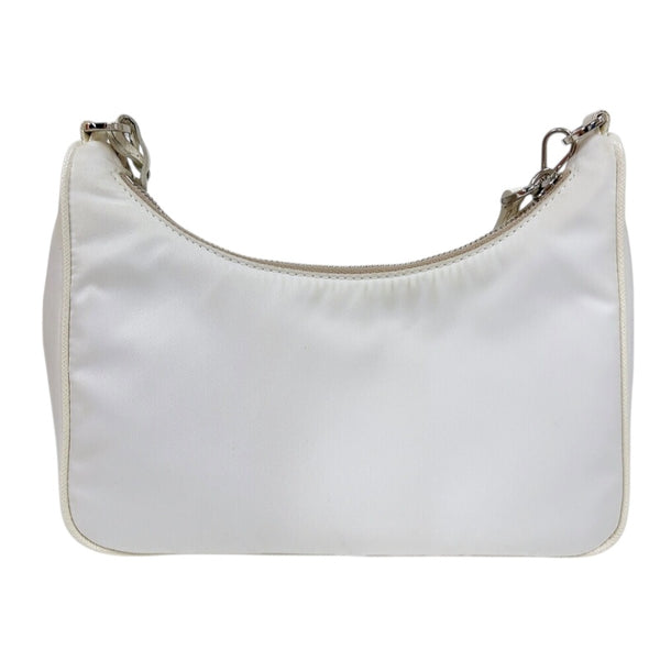 プラダ PRADA Re-Edition 2005 バッグ 1BH204 ホワイト　シルバー金具 ナイロン レディース ショルダーバッグ