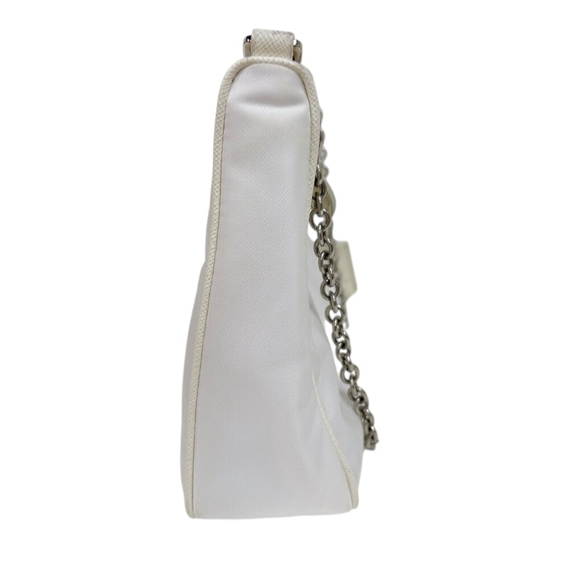 プラダ PRADA Re-Edition 2005 バッグ 1BH204 ホワイト　シルバー金具 ナイロン レディース ショルダーバッグ