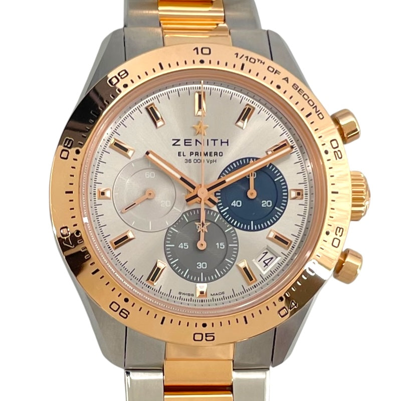 ゼニス ZENITH クロノマスタースポーツ 51.3100.3600/69.M3100 シルバー PG/SS 自動巻き メンズ 腕時計