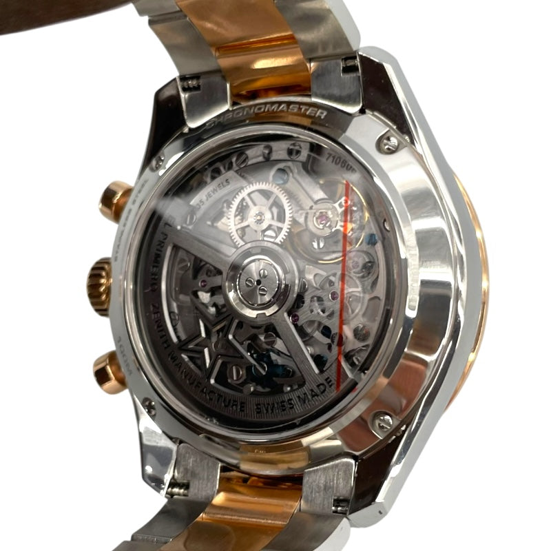 ゼニス ZENITH クロノマスタースポーツ 51.3100.3600/69.M3100 シルバー PG/SS 自動巻き メンズ 腕時計