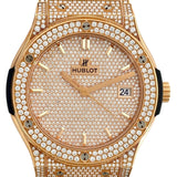 ウブロ HUBLOT クラシックフュージョン キングゴールド ブレスレット フルパヴェ 511.OX.9010.OX.3704 K18PG 自動巻き メンズ 腕時計