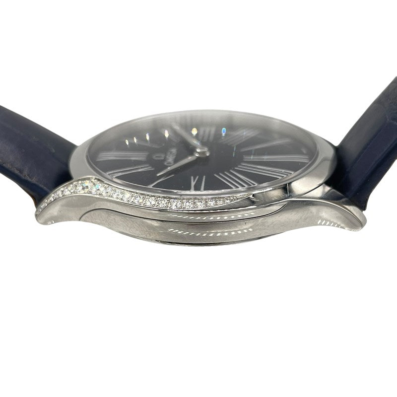 オメガ OMEGA デビル トレゾア 428.18.36.60.03.001 ブルー SS/クロコレザーベルト クオーツ レディース 腕時計