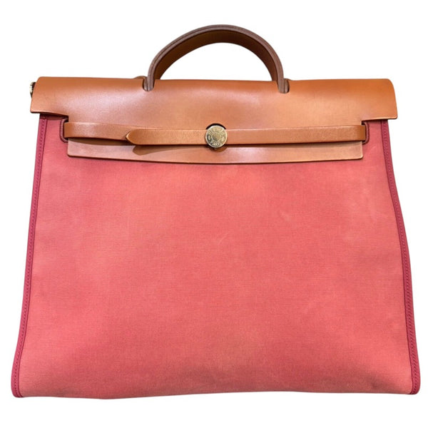 エルメス HERMES エールバッグジップMM □O刻印 ヴォワドゥローズ　シルバー金具  トワル レディース ショルダーバッグ