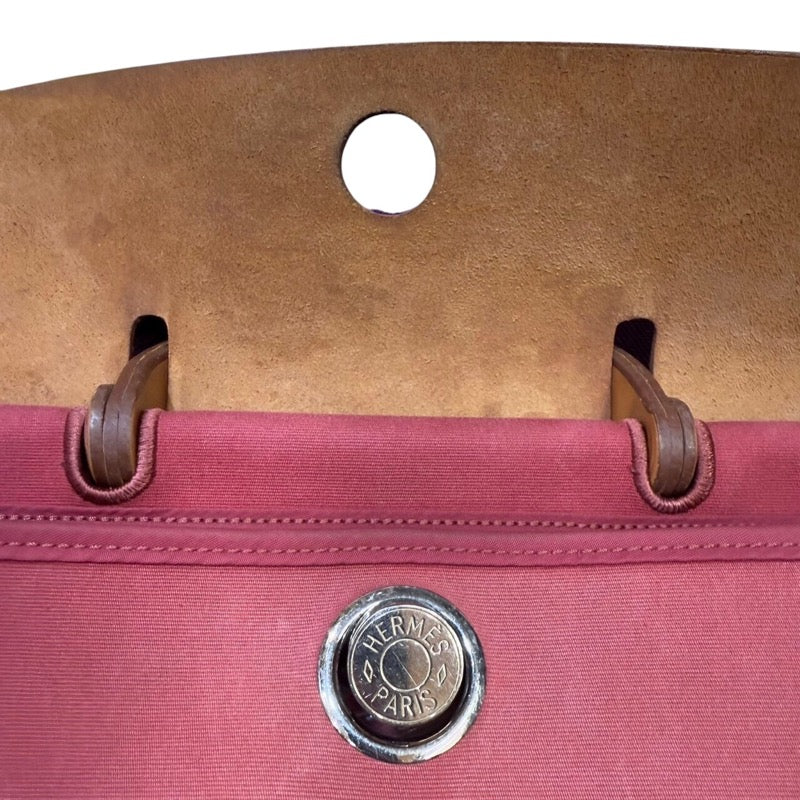 エルメス HERMES エールバッグジップMM □O刻印 ヴォワドゥローズ　シルバー金具  トワル レディース ショルダーバッグ