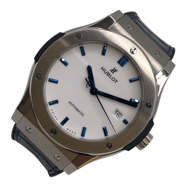 ウブロ HUBLOT クラシック・フュージョン チタニウム ホワイトシャイニー ブルー 542.NX.2210.LR.JPN17 チタニウム/ステンレススティール 自動巻き メンズ 腕時計