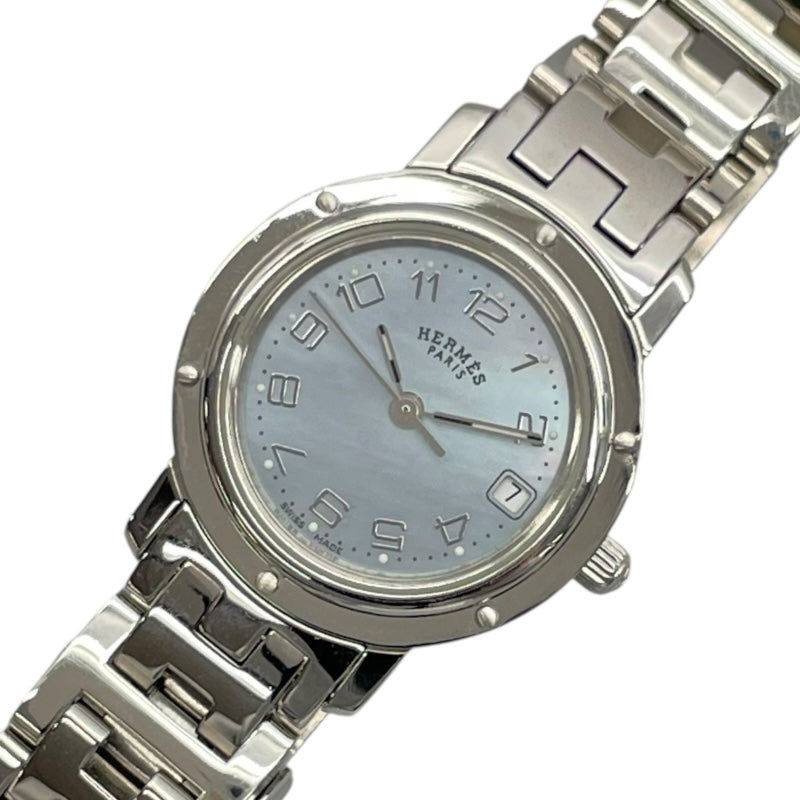エルメス HERMES クリッパー　ブルーシェル CL4.210 ブルー SS レディース 腕時計