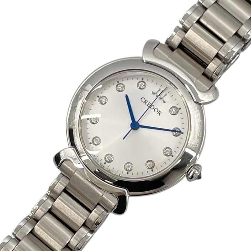 セイコー SEIKO CREDOR リネアルクス GSAS935 ホワイト SS 自動巻き レディース 腕時計