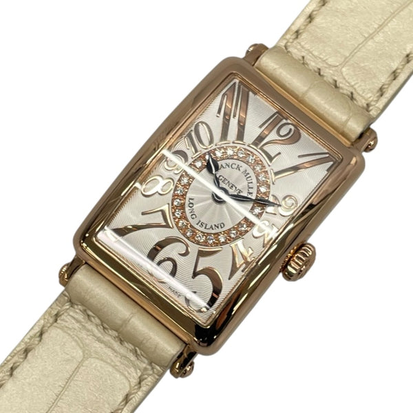 フランク・ミュラー FRANCK MULLER ロングアイランド レリーフダイヤモンド 902QZRELCD1R ホワイト K18PG クオーツ レディース 腕時計
