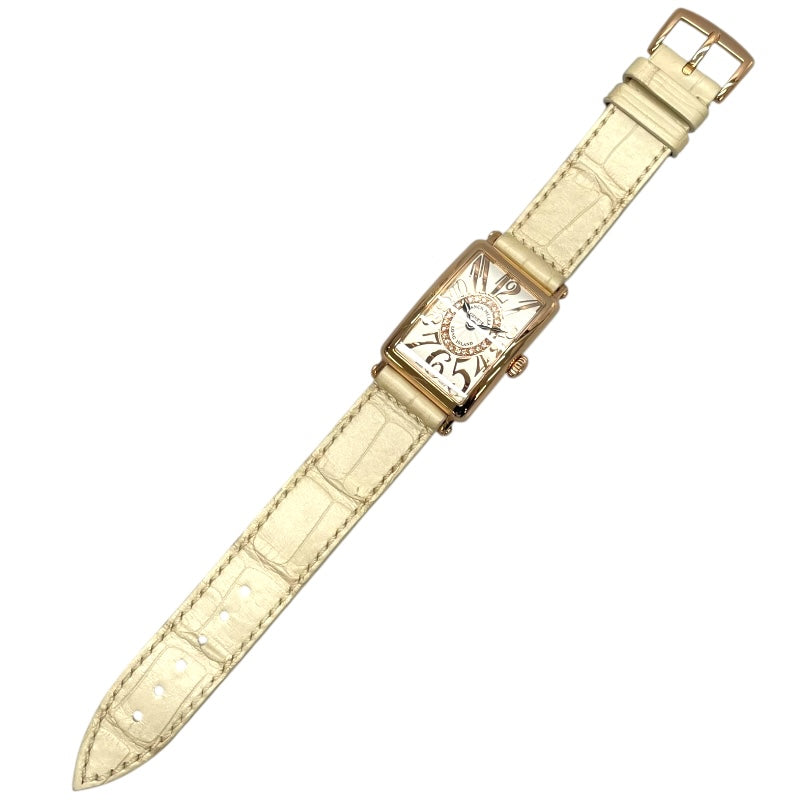 フランク・ミュラー FRANCK MULLER ロングアイランド レリーフダイヤモンド 902QZRELCD1R ホワイト K18PG クオーツ レディース 腕時計