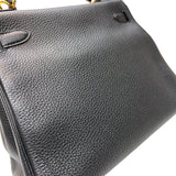 エルメス HERMES ケリータッチ28 C刻印　(2018年製) ブラック ゴールド金具 トゴ/アリゲーター レディース ハンドバッグ