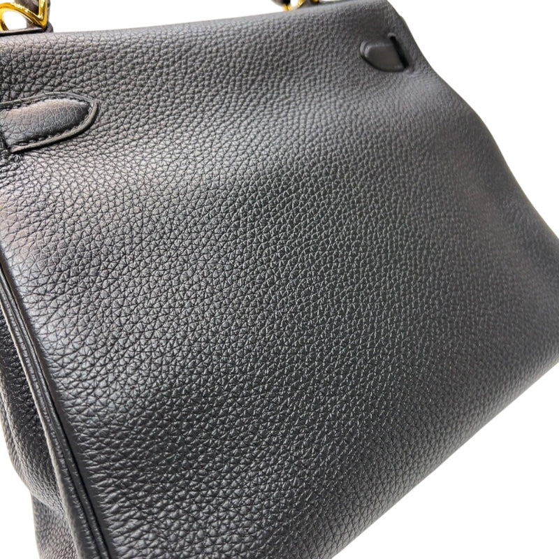 エルメス HERMES ケリータッチ28 C刻印　(2018年製) ブラック ゴールド金具 トゴ/アリゲーター レディース ハンドバッグ