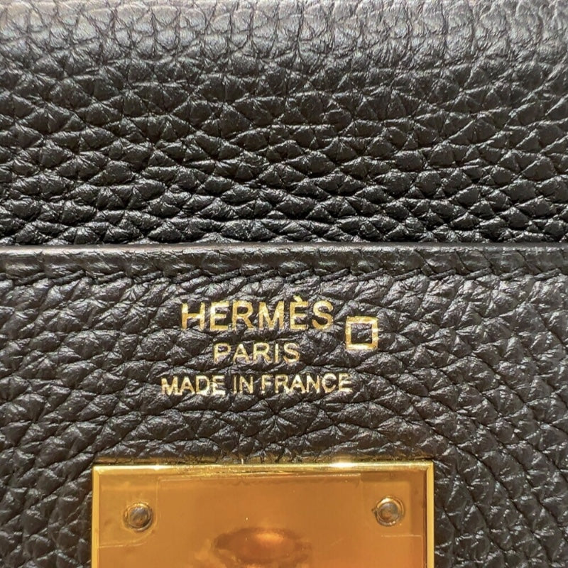 エルメス HERMES ケリータッチ28 C刻印　(2018年製) ブラック ゴールド金具 トゴ/アリゲーター レディース ハンドバッグ