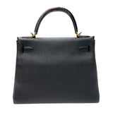 エルメス HERMES ケリータッチ28 C刻印　(2018年製) ブラック ゴールド金具 トゴ/アリゲーター レディース ハンドバッグ