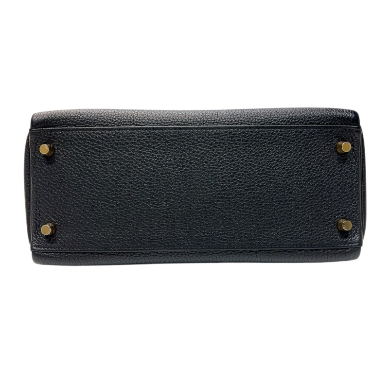 エルメス HERMES ケリータッチ28 C刻印　(2018年製) ブラック ゴールド金具 トゴ/アリゲーター レディース ハンドバッグ