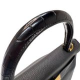 エルメス HERMES ケリータッチ28 C刻印　(2018年製) ブラック ゴールド金具 トゴ/アリゲーター レディース ハンドバッグ